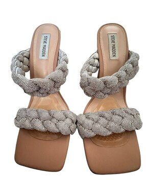Steve Madden Kenley-R Crystal Braided Slide Sz 10